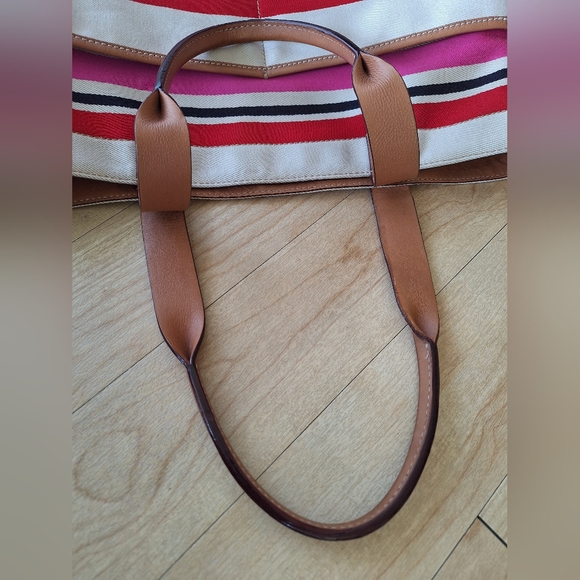 Kate Spade New York Oak Island Stripe tote bag 17 x 11 BEAUTIFUL PINK BAG - Picture 5 of 16